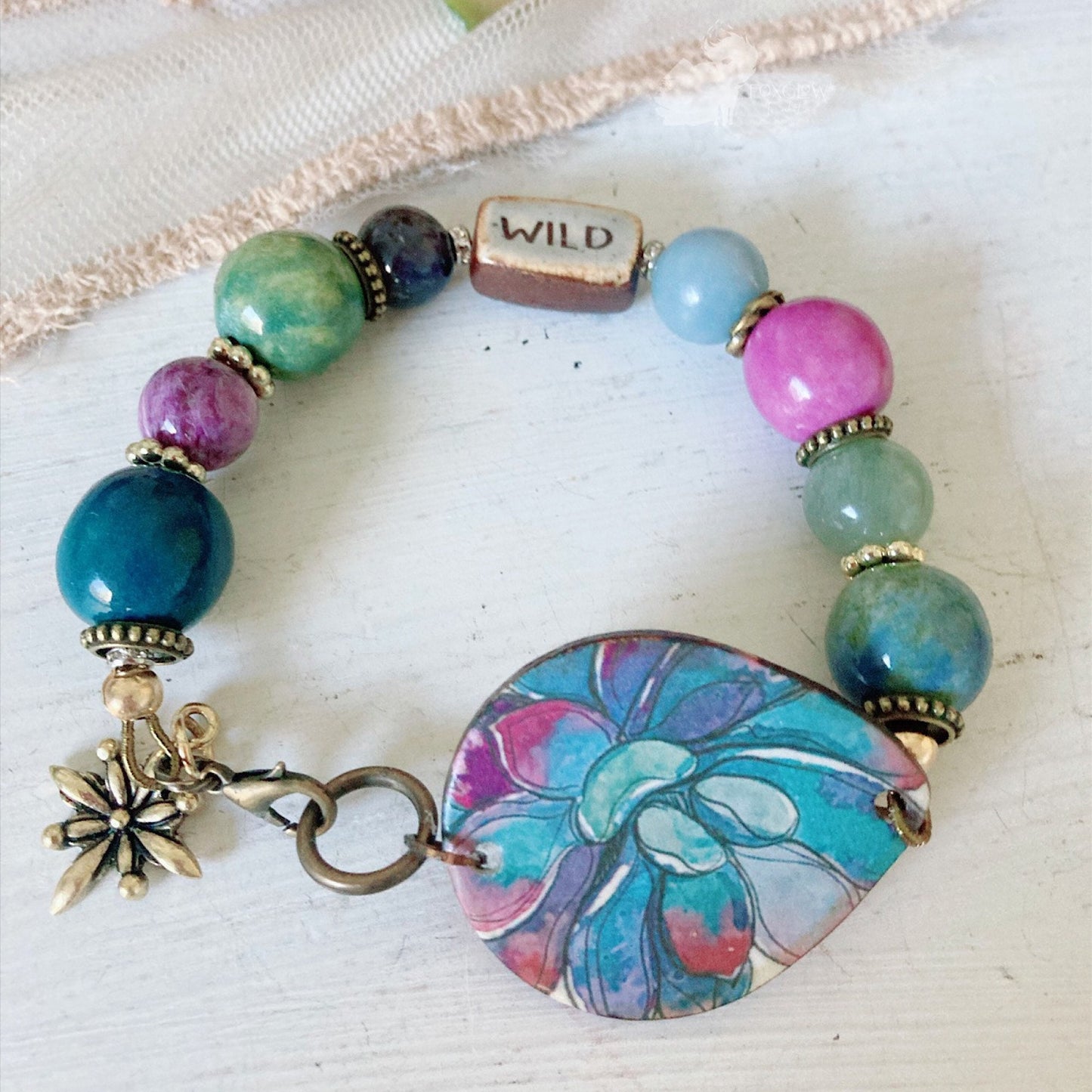 succulent bracelet Women's Succulent Mystical Desert Bracelet – Foxglow Trinkets
