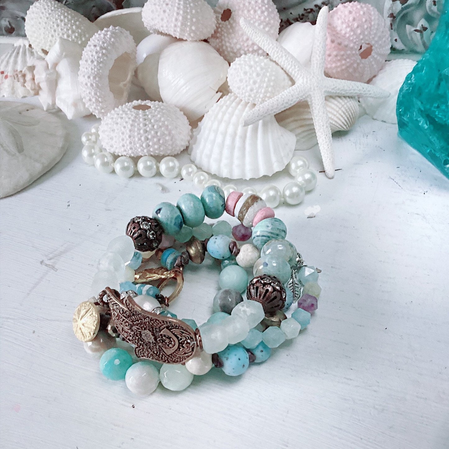 Pulsera elástica Hamsa Surfer para mujer