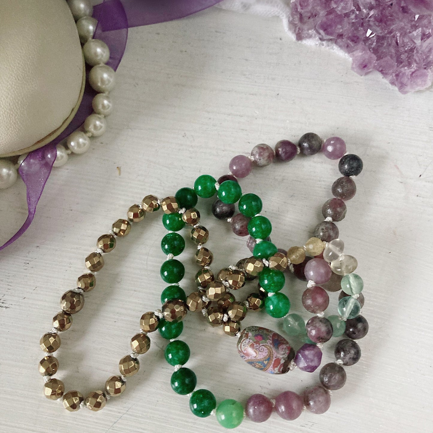 Collier noué modifiable Mardi Gras BohoGlam pour femmes