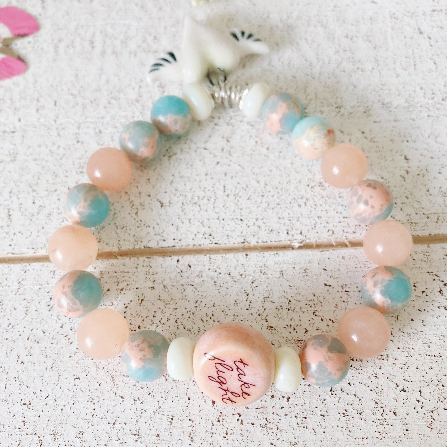 Pulsera elástica de mujer Boho-Chic Pastel Shabby